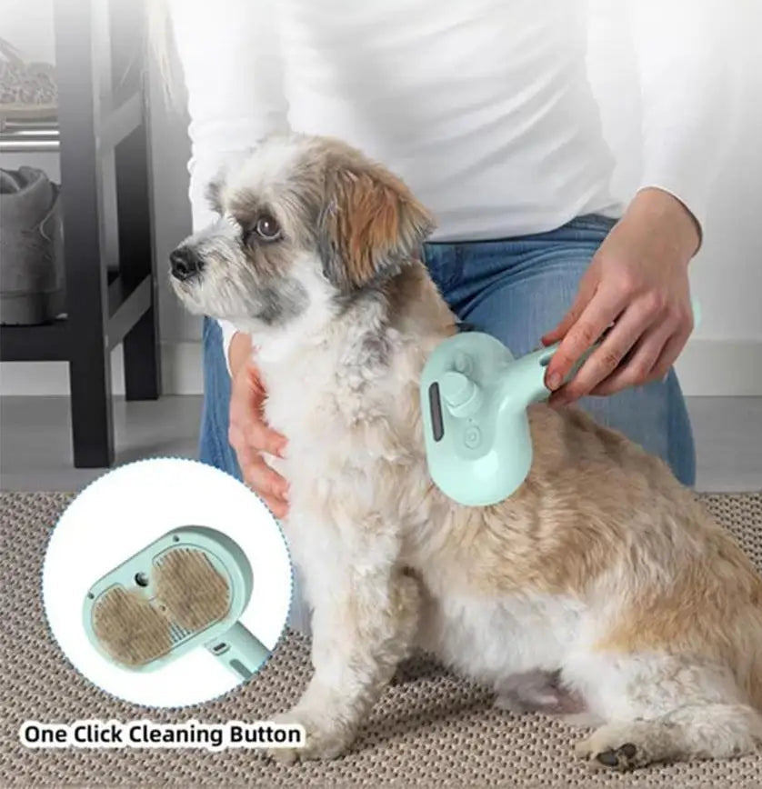 Cepillo de Vapor 3 en 1 para Mascotas | Tukusito™ Limpieza y Masaje